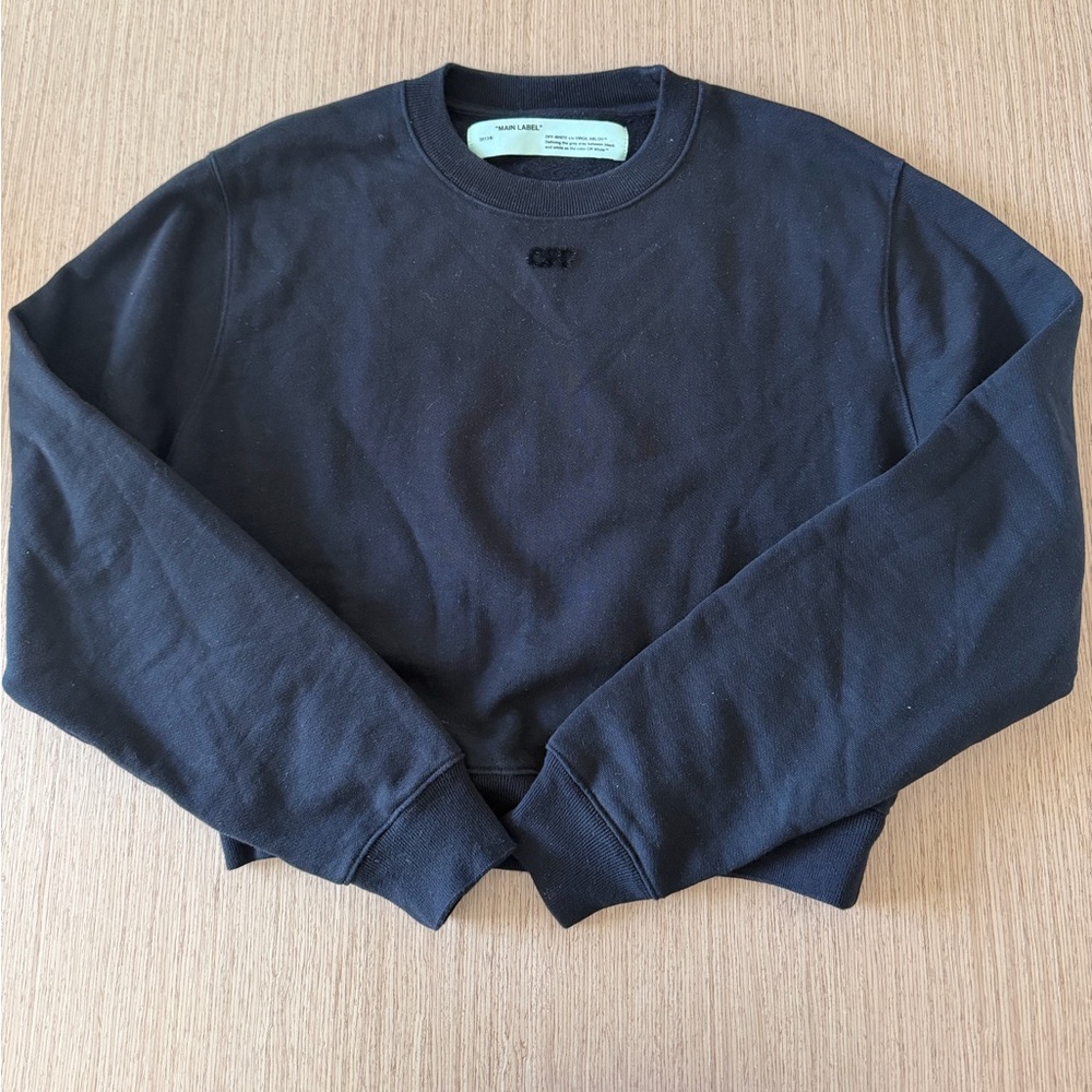 Black Off White Crewneck Sweater
